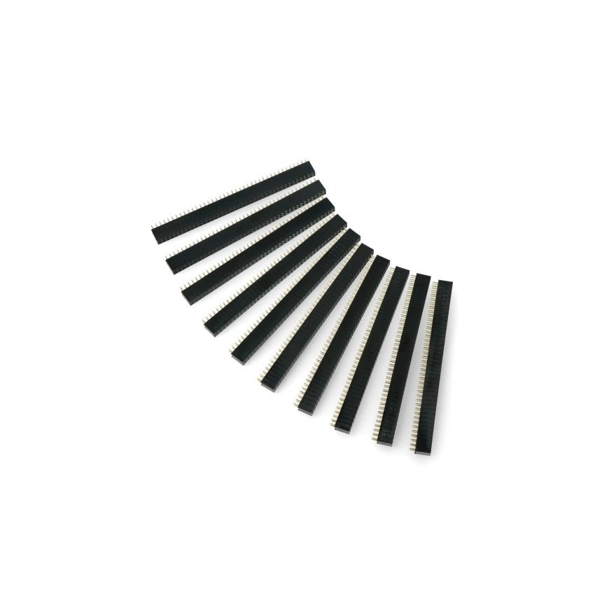 Gold Pin Strip 2x40 Socket 2.54mm Pitch - 10 pcs - justPi