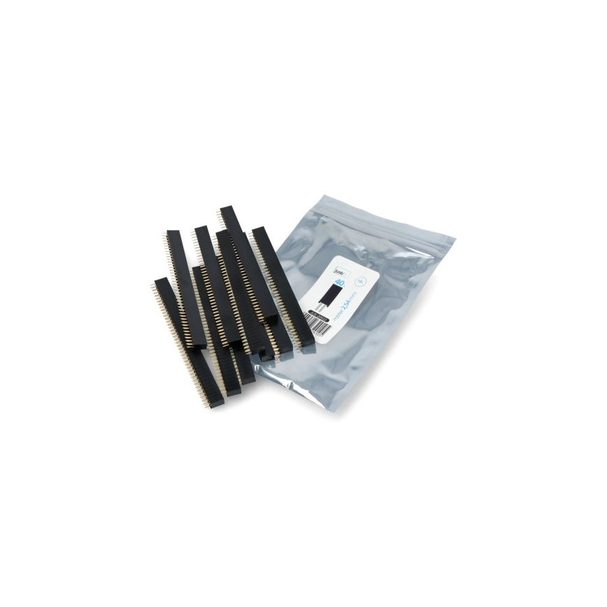 Gold Pin Strip 2x40 Socket 2.54mm Pitch - 10 pcs - justPi – 2