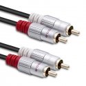 Qoltec 52335 audio kabelis 0,5 m 2 x RCA Melns Qoltec 52335 audio kabelis 0,5 m 2 x RCA Melns