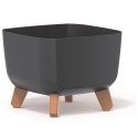 Prosperplast PUODELIS GRACIA KVADRATINIS 24x24CM ANTRACITO Prosperplast PUODELIS GRACIA KVADRATINIS 24x24CM ANTRACITO