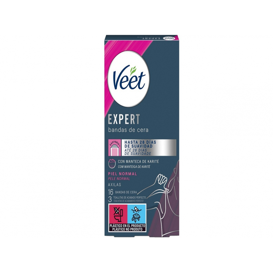 "Veet" depilatory strips "Expert Undermarks Wax Strips Normal Skin" 16 pcs