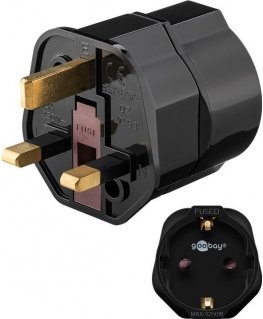 Goobay 45352 elektriskās kontaktdakšas adapters Tips F G tips (UK) Melns