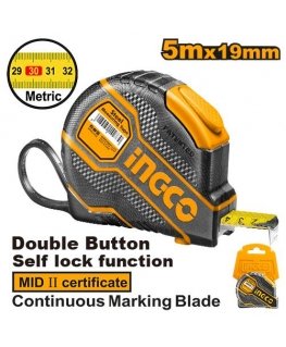 Ingco HSMT080521E Itse lukittuva mittanauha 5m x 19mm