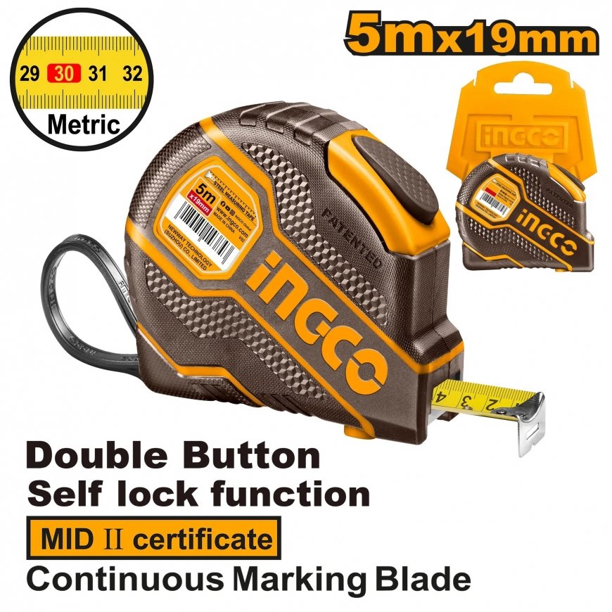 Ingco HSMT080521E Self-Locking Tape Measure 5mx19mm – 2
