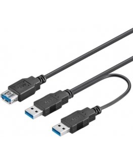 USB-кабель PremiumCord USB-A - 2x USB-A черный (ku3y02)
