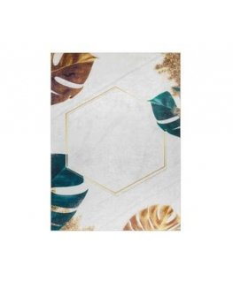 Tropu paklājs ARLEN LEAVES1 baltā krāsā glamour stilā 160x220 Hakano