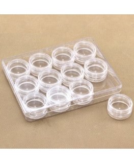 OEM Containers 3ml - 12 pcs - transparent containers with screw lids