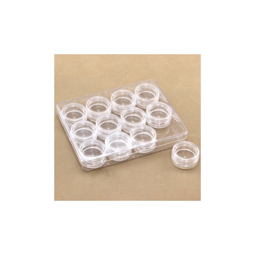 OEM Containers 3ml - 12 pcs - transparent containers with screw lids