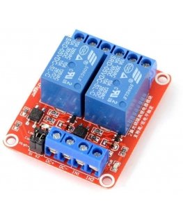 Oem relē moduļa 2 kanāli H/L ar optoizolāciju - 10A/250VAC kontakti - 5V spole