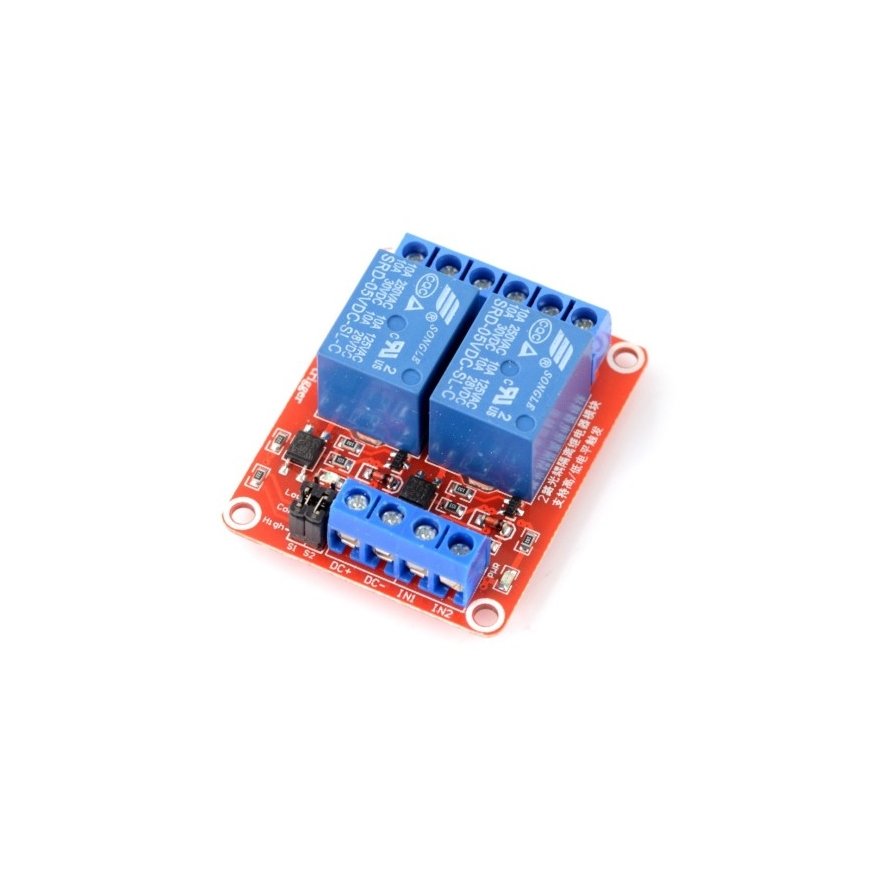 OEM Relay Module 2 Channels H/L with Optoisolation - 10A/250VAC Contacts - 5V Coil – 2