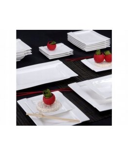 Square porcelain dessert plate Kubiko 20 x 20 cm AMBITION