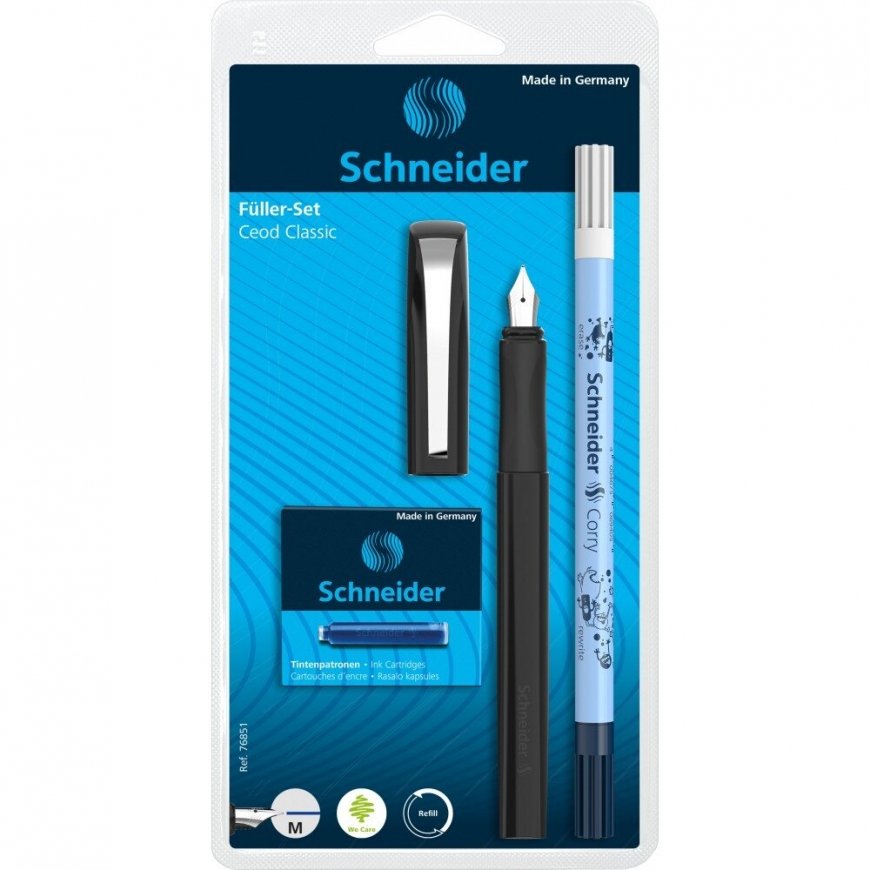 Schneider Plunksnakočių rinkinys Ceod Classic musta blisterissä – 2
