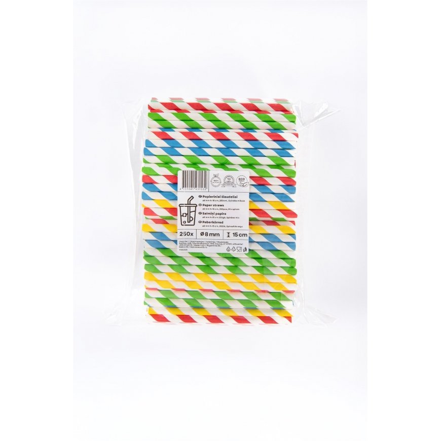 Live Paper Paperiset pillit, värilliset spiraalit, D 8 mm, P 15 cm, 250 kpl – 2
