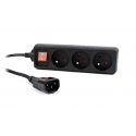 Gembird EG-PSU3F-01 pārsprieguma aizsargs Melns 3 Maiņstrāvas izvade (-s) 230 V 0,6 m Gembird EG-PSU3F-01 pārsprieguma aizsargs Melns 3 Maiņstrāvas izvade (-s) 230 V 0,6 m