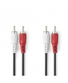 Nedis CAGL24200BK20 audio kabelis 2 m 2 x RCA Melns