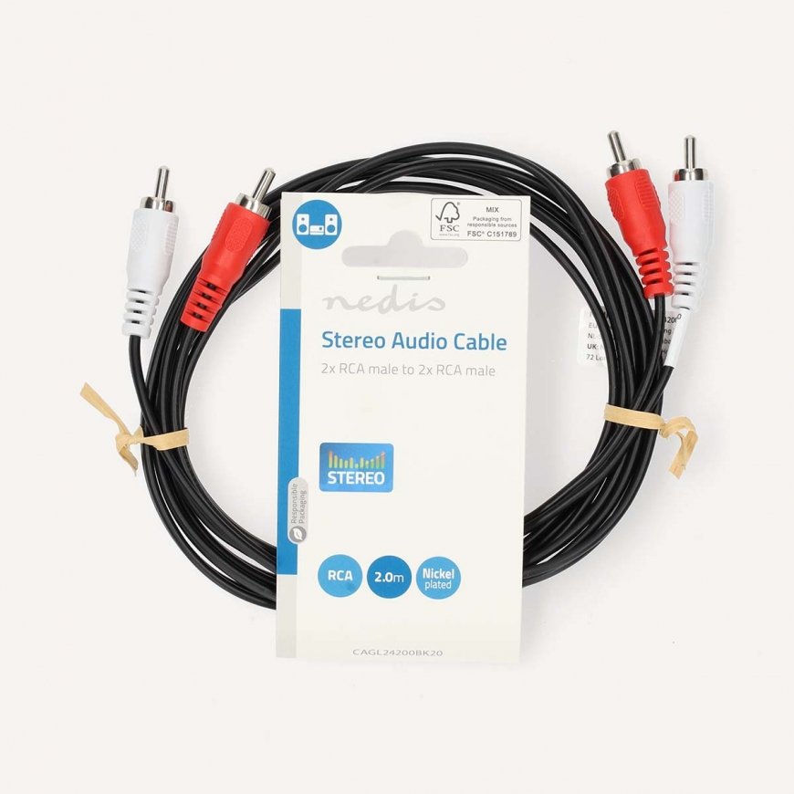 Nedis CAGL24200BK20 аудио кабель 2 m 2 x RCA Черный – 3