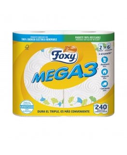 Foxy MEGA3 kolmoiskestävän keittiöpaperin 2 rullaa