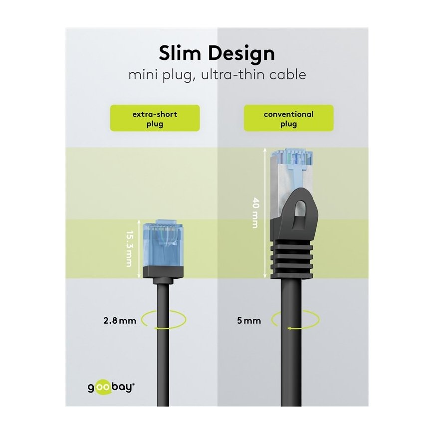 Goobay 74240 võrgukaabel Must 7,5 m Cat6a U/UTP (UTP) – 4
