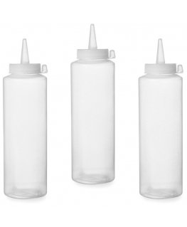 Delivery bottle for cold sauces set of 3 pcs. - transparent 0.2L - HENDI 558058