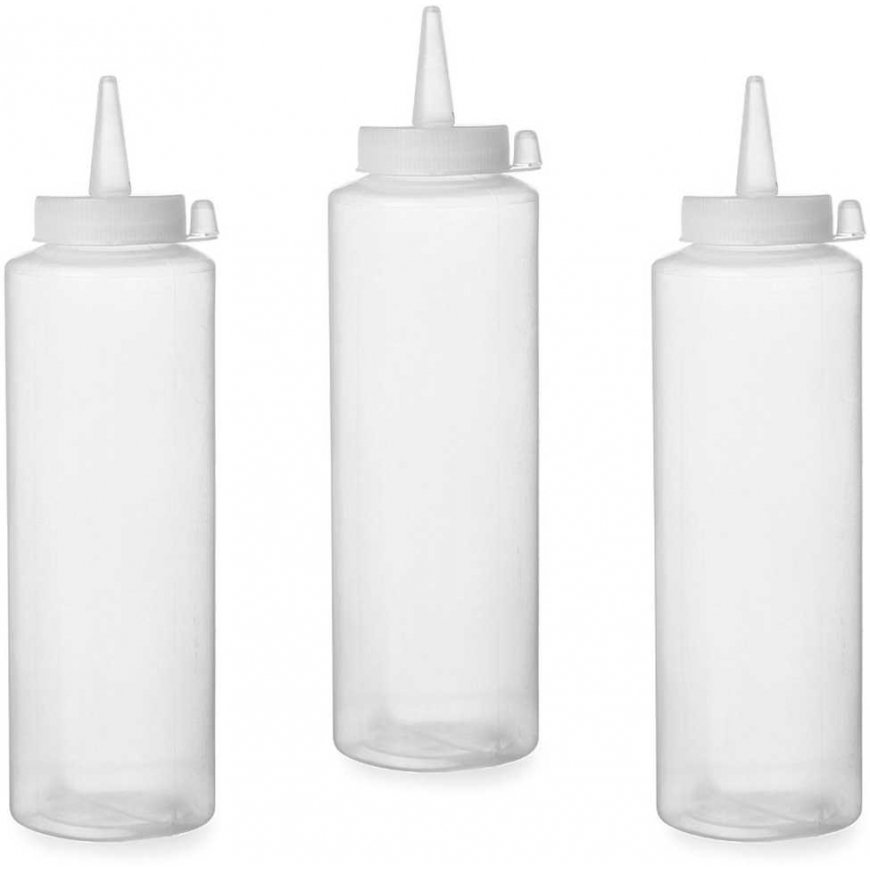 Dozēšanas pudele aukstajiem mērces komplekts 3 gab. - caurspīdīga 0,2L - HENDI 558058 – 2