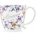 Sodo porcelain mug on a foot 480 ml mint flowers AMBITION