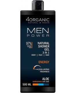 4Organic vīriešu spēks dabiska dušas želeja 3in1 Enerģija 500ml