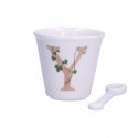 THE WHITE PORCELAIN UNIQUE Mug with Spoon 75 ml, Y pattern THE WHITE PORCELAIN UNIQUE Mug with Spoon 75 ml, Y pattern