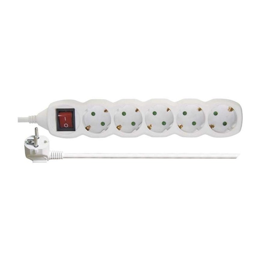 Emos Pikendus 5 pesaga 3.0m maaga, lülitiga (valge) 1.5mm²