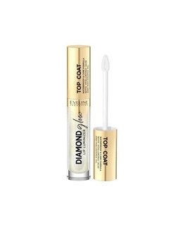 Eveline Cosmetics Diamond Glow Lip Luminizer Top Coat 12 with Golden Particles, 4.5 ml
