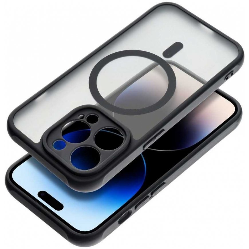 OEM TRANSLUCENT MATTE MAG COVER, compatible with MagSafe, designed for XIAOMI REDMI 15 4G / 5G (171.1 mm), black