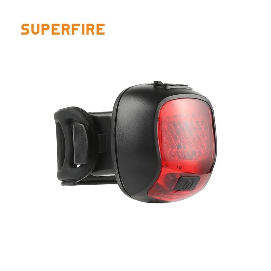 Сигнальный фонарь для велосипеда Superfire, красный, перезаряжаемый через micro USB, 2.6W, время работы 6 часов, степень защиты – 2