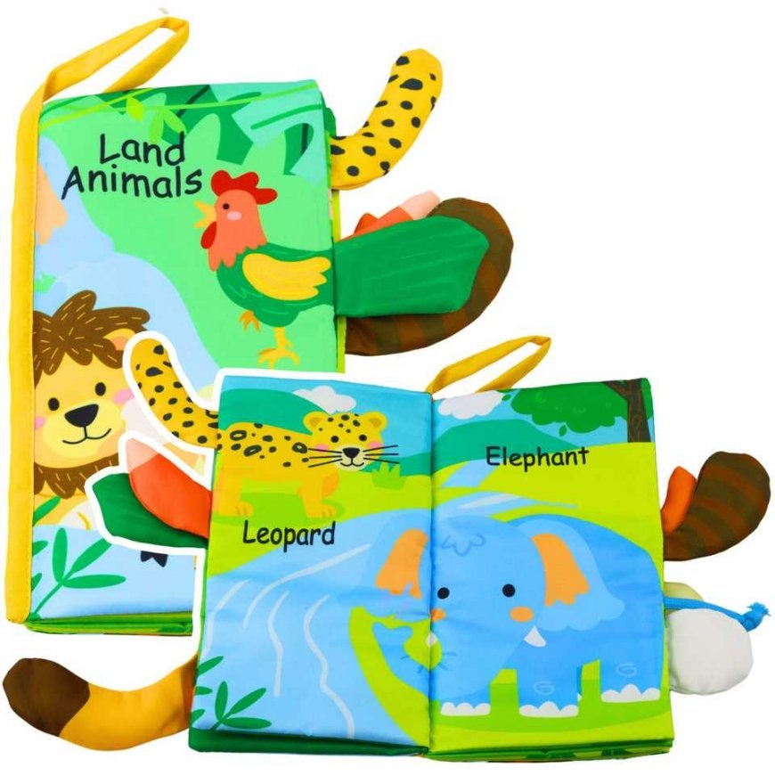 Lean Toys Pehme õppimisraamat beebidele loomade sabadega