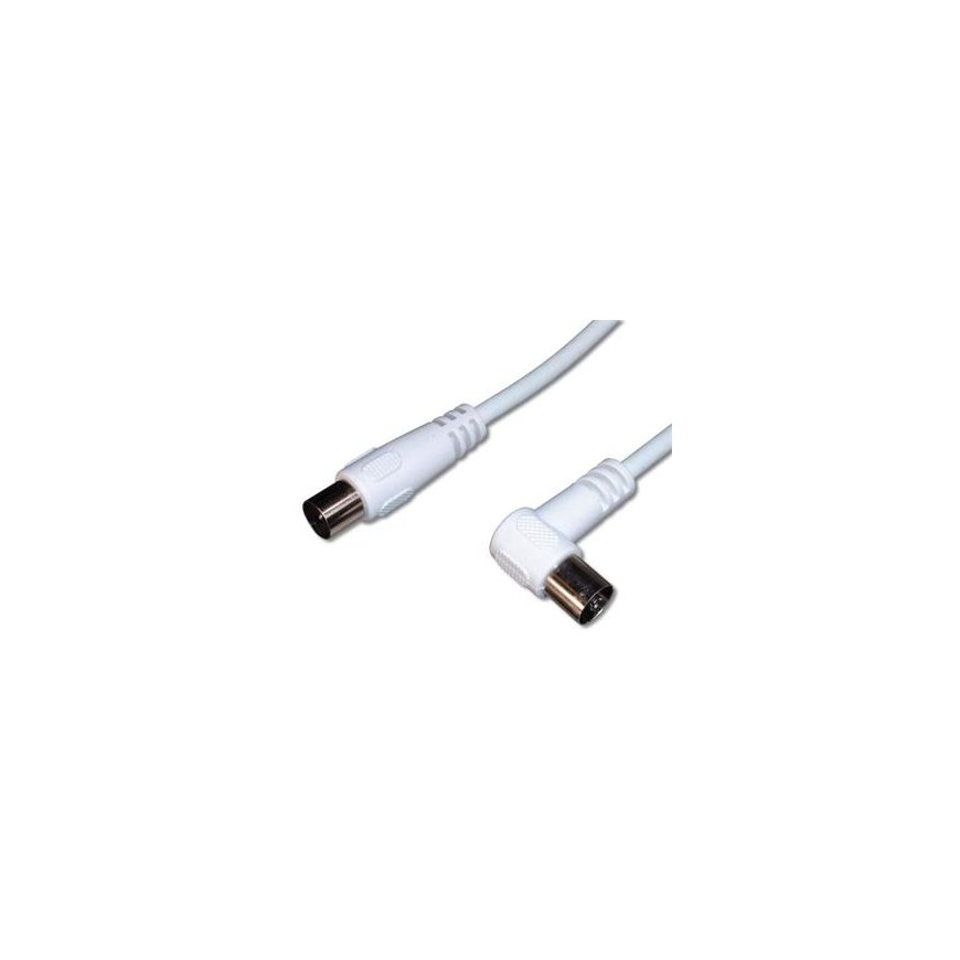 PremiumCord TV M/F 90, 75 Ohm, 2m coaxial cable IEC White