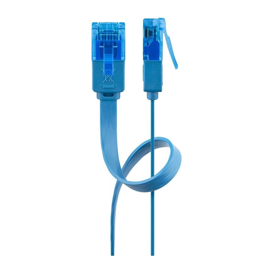 Goobay CAT 6A Flat Patch Cable U/UTP, blue