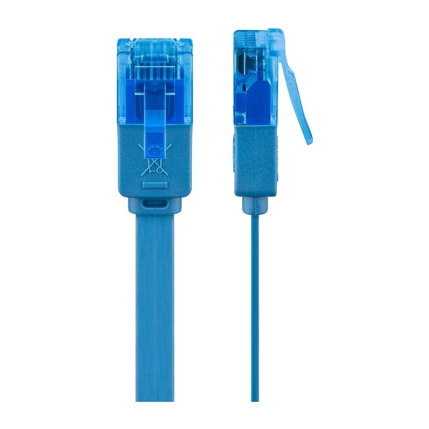Goobay CAT 6A Flat Patch Cable U/UTP, blue – 3
