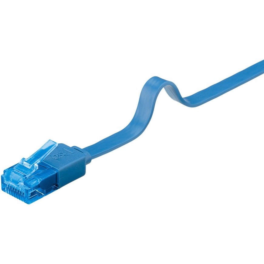 Goobay CAT 6A Flat Patch Cable U/UTP, blue – 5