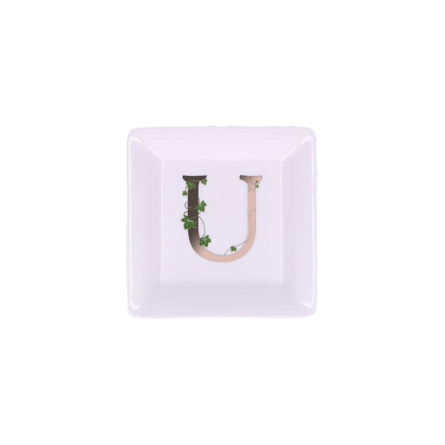 LA PORCELLANA BIANCA ADORATO Ruudukujuline taldrik 10 cm, U muster