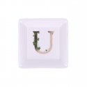 ADORATO White Porcelain Square Plate 10 cm, U Pattern ADORATO White Porcelain Square Plate 10 cm, U Pattern