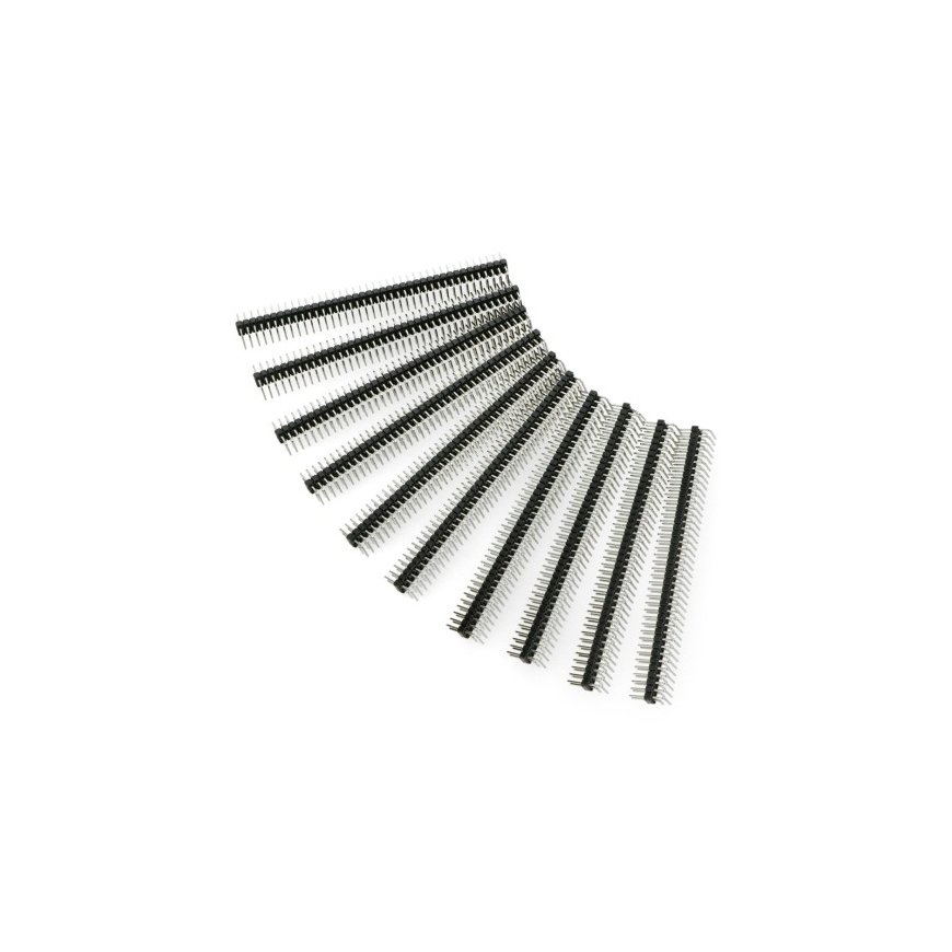 Auksisten kiinnittimien 2x40 kulmalevys 2.54mm karkaisella - musta - 10 kpl - justPi