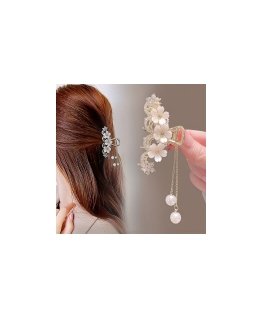 Christmas Decoration HANGING SWAN ORNAMENT 17cm WITH PEARLS WINGS