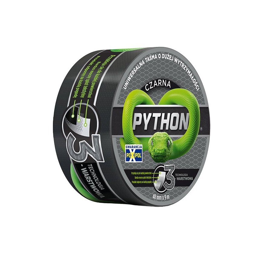 Modeco PYTHON Musta MUSTAT NAUHAT 44MM*9M – 2
