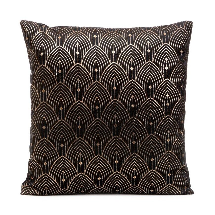 Eurofirany DESIGN 91 AGNES Cushion Cover with Silver Oriental Pattern, 40x40 cm, Color: Black – 2