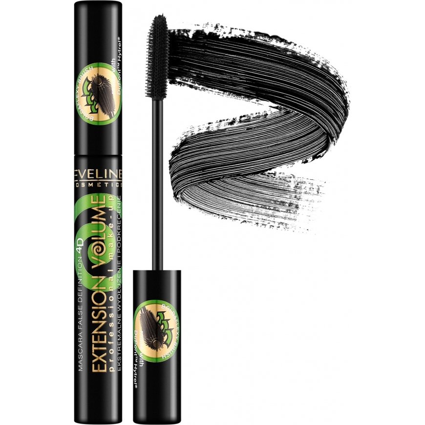 Eveline Cosmetics Extension Volume tuša pūkainām skropstām, melna, 10 ml – 2