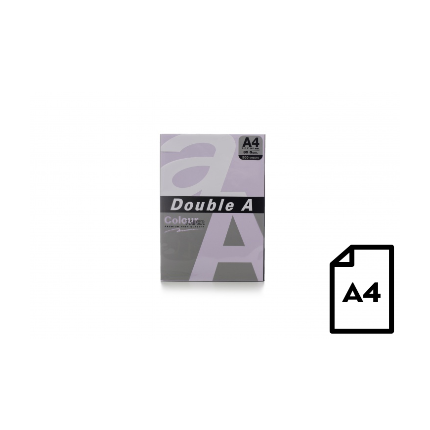 Värviline paber Double A, 80g, A4, 100 lehte, Rainbow 3, 5 värvi.