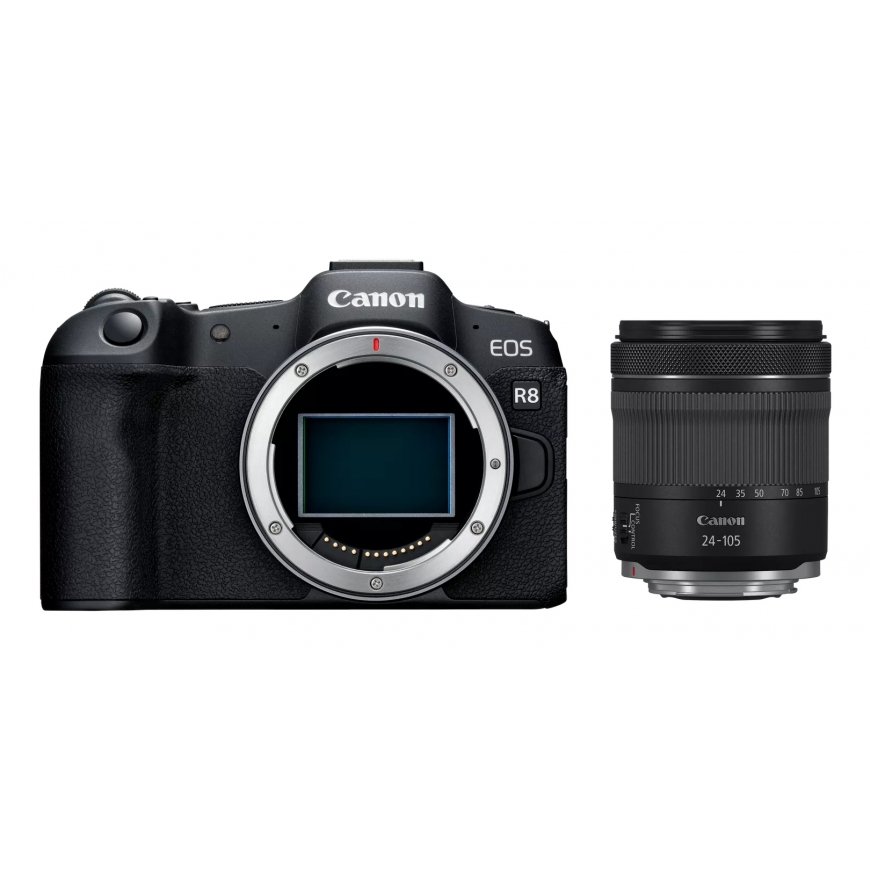 Canon EOS R8 + RF 24-105mm F4-7.1 IS STM MILC 24,2 MP CMOS 6000 x 4000 pikseliä musta