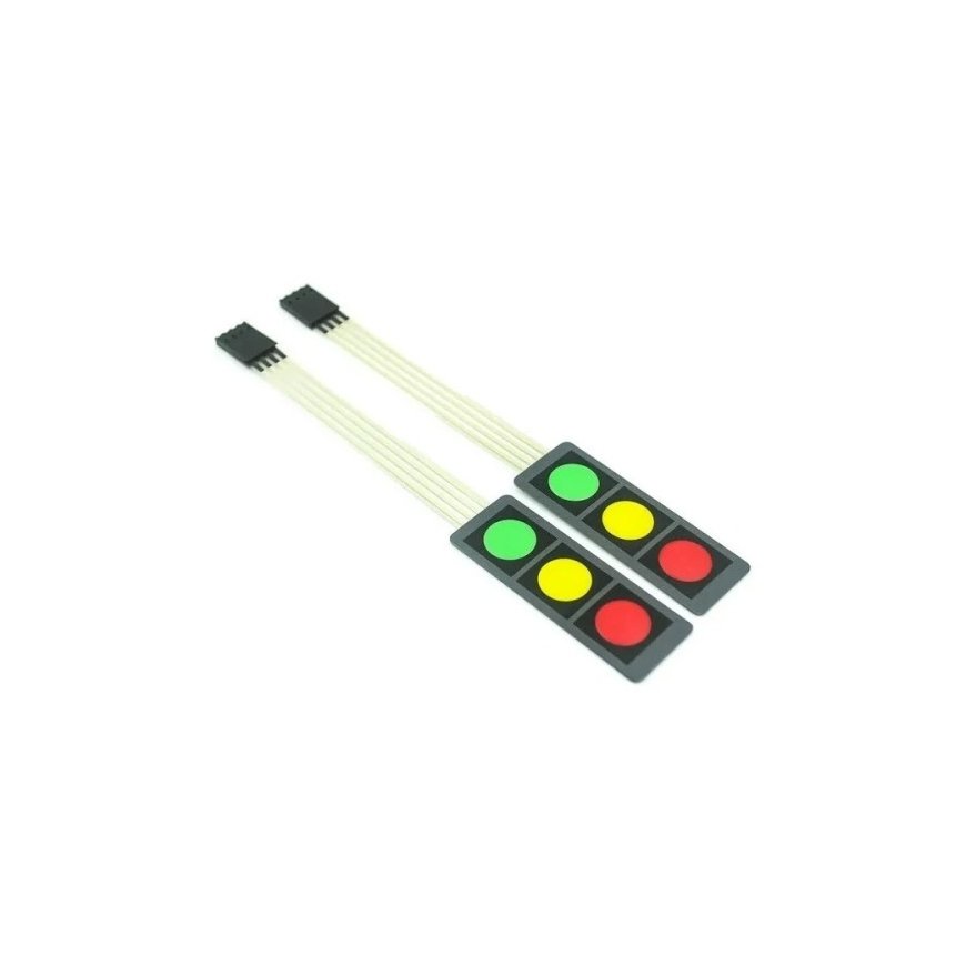 OEM Membrane Keyboard - 3 Keys Red / Yellow / Green - Sticky Arduino