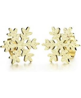 Gold Plated Drop Earrings "Snowflake KE-013"