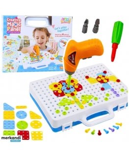„Lean Toys“ izglītojošu puzļu komplekts bērniem ar skrūvgriezi, 151 gab.