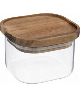 5five Simply Smart Hermetiškas stiklinis indas su mediniu dangteliu, 400 ml