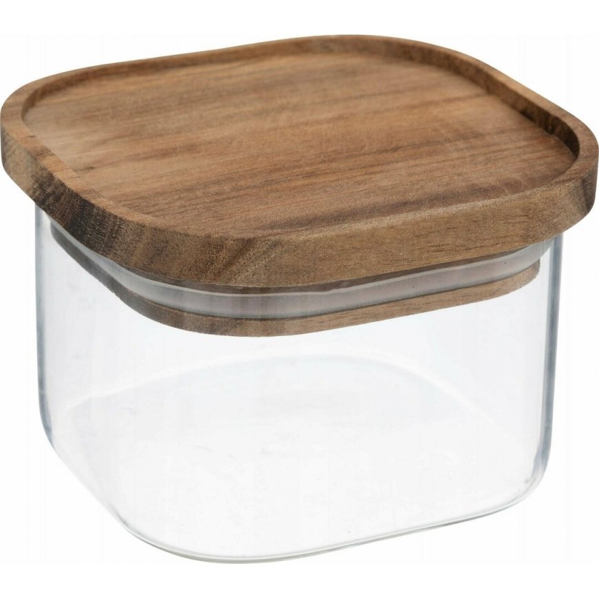 5five Simply Smart hermētis stikla trauks ar koka vāku, 400 ml